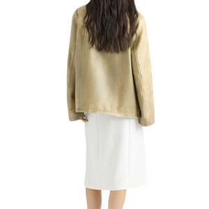 High demand Women's Vintage Nappa Lambskin Leather <b>Jacket</b> Luxury Notch Lapel Designer top OEM Private Label Custom Manufacturer - Product Image 2