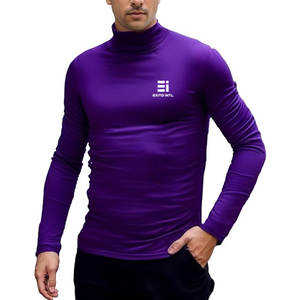 Sous-vêtement à col roulé respirant 100% coton, haut léger pour homme, t-shirt à col roulé décontracté pour tous les jours, OEM - Product Image 1