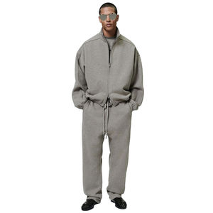 Conjunto Deportivo Unisex Azul Marino con Capucha, 2 en 1, 100% Algodón, Corte Regular, Color Sólido, Estilo Urbano, 220g, Bolsillos Laterales, Cordón Ajustable - Product Image 1