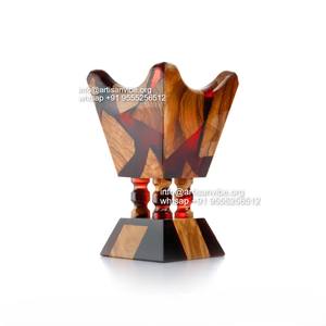 Quemador Bakhoor de resina y madera hecho a mano, soporte de incienso epoxi Mabkhara árabe especial de Ramadán para uso aromático - Product Image 5