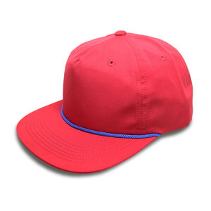 Gorra de 5 Paneles con Cierre a Presión, Diseño Personalizado con Logotipo, Ligera, Impermeable, de Nailon, con Parche Tejido con Cuerda, de Alta Calidad, al por Mayor - Product Image 1