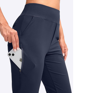 Pantalones de Golf para Mujer, Color Azul Marino, Cintura Elástica, Secado Rápido, Corte Deportivo, Color Sólido, Tejido Elástico de Spandex/Algodón, Pantalones Casuales - Product Image 4