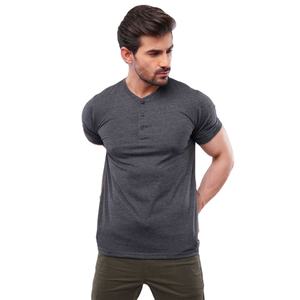 Camiseta Henley de manga corta para hombre Poliéster Algodón J] Jersey Henley Shirt Hombres Henley Neck Media camiseta Henry camiseta - Product Image 1