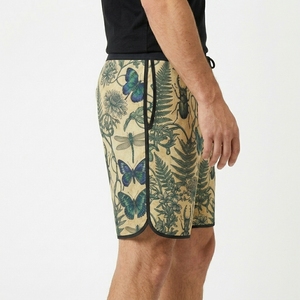 Shorts de bain imprimés pour hommes, taille mi-haute, cordon de serrage, séchage rapide, impression par sublimation, vêtements de plage en polyester - Product Image 3