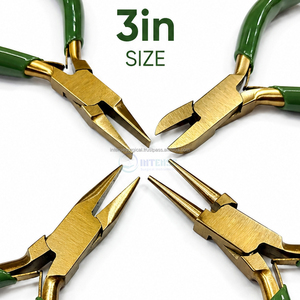 Mini kit d'outils de fabrication de bijoux en acier inoxydable de 3 pouces, 4 pièces |   Chain Nose |   Nez Plat |   Pince coupante latérale |   Qualité de classe A+ |   OEM - Product Image 2