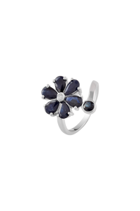 Anillo de Zafiro Azul y Diamantes en Plata de Ley 92.5 KLSR-11759 - Product Image 6