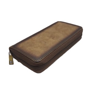 Portefeuille Pochette Femme en Cuir Hunter avec Porte-Cartes de Crédit, Porte-Document, Multiples Poches Zippées, RFID, Cuir Crazy Horse, Export Inde - Product Image 1