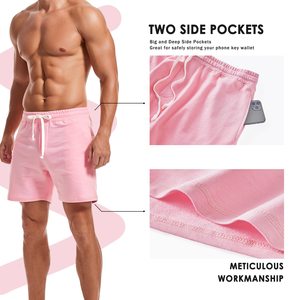 Shorts de jogging en coton personnalisés sérigraphiés pour hommes – Décontractés, avec cordon de serrage, effet vieilli, légers et confortables - Product Image 3