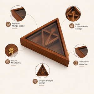 Boîte à épices triangulaire en bois faite à la main, Masala Dabba en bois de rose indien avec plusieurs compartiments, organisateur de rangement de cuisine traditionnel - Product Image 2