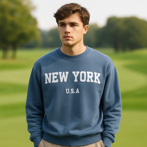 Pull-over court à col rond pour homme, personnalisé OEM, manches longues, 100 % coton, uni, avec impression sérigraphique et numérique, vente en gros - Product Image 4