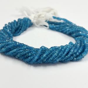 Cuentas de piedras preciosas Rondelle facetadas de apatita azul cielo Natural de 3mm de calidad AAA, fabricación de joyas DIY, tienda de fabricante en línea - Product Image 2
