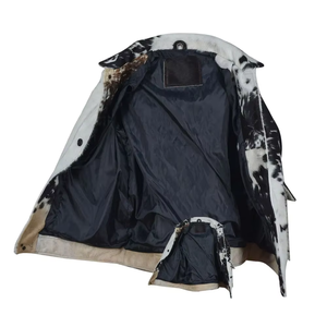 Chaqueta Bomber de Cuero Genuino Grueso de Primera Calidad, Unisex, con Cuello Alto, Estilo Urbano, Invierno, Marca Haus Industries - Product Image 3