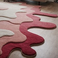 Tapis moderne abstrait tufté à la main 100 % laine, design unique effet éclaboussures, tapis de luxe pour salon, anti-bactérien et résistant aux taches