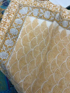 Cotton block printed <b>sarongs</b> with handcrafted patterns for beachwear resort fashion travel gifting home decor and wholesale - Product Image 3