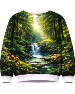 เสื้อสเวตเชิ้ตพิมพ์ลาย 3 มิติ ลายป่าเขียวขจี แบบสั่งทำจากโรงงาน ผู้ชาย คอกลม สวมใส่สบาย สไตล์สตรีทแวร์ พิมพ์ลายแบบซับลิเมชั่น - Product Image 2