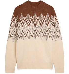 Pull en tricot texturé pour femme à col rond - Pull chaud d'hiver à motifs - Pull uni de haute qualité, doux et respirant pour femme - Product Image 1