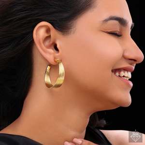 Boucles d'oreilles PRAO Bold & Gold Layered Hoops anti-ternissement Fashion - Product Image 3