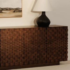 ตู้ไซด์บอร์ดวินเทจ ไม้เนื้อแข็งโบราณ ตู้เก็บของห้องรับประทานอาหารดีไซน์ไม่ซ้ำใคร ตู้บุฟเฟ่ต์ทันสมัย ตู้เก็บของห้องนั่งเล่น - Etsu - Product Image 6