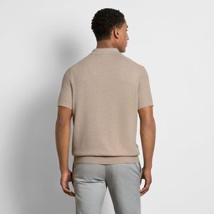 Chemise à manches courtes pour homme, couleur unie, respirante, coupe décontractée, longueur normale, tricotée, 100 % coton, logo numérique sur le devant - Product Image 3