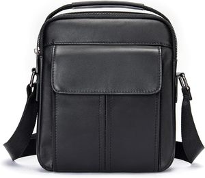 Spot Custom Black Fashion Vintage England Style Zipper Genuine Leather 14.2 Inch Computer Clutch <b>Bag</b> Polyester Multi-Compartment - Product Image 2