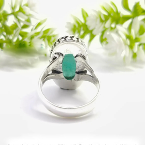 Anillo de Amazonita Natural en Plata de Ley 925, Joyería Artesanal con Piedras Preciosas, Anillo Estilo Boho - Product Image 2