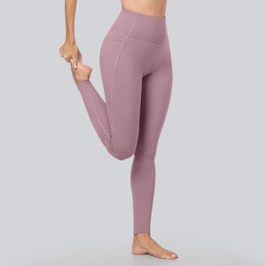 Leggings pour femmes, dernier style, design OEM, prix de gros, fabrication en usine, couleur unie, taille élastique de haute qualité, leggings de yoga - Product Image 5