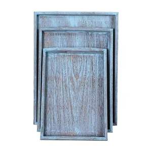 Juego de bandejas de servir de bambú con asas recortadas, diseño coreano, apto para lavavajillas y ecológico, para uso doméstico y hotelero - Product Image 4