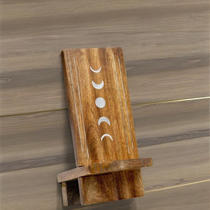 Support de téléphone portable magnétique en bois naturel de luxe portable pour bureau et usage polyvalent, compatible avec tous les téléphones portables, antidérapant - Product Image 5