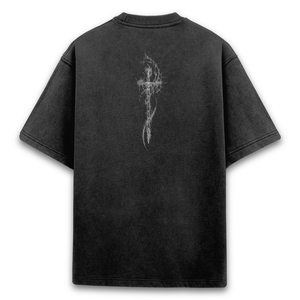 เสื้อยืดสตรีทแวร์ลายฟอกสีสำหรับผู้ชาย - สีเทาเข้มแบบมินเนอรัลวอช - ทรงหลวม - ทนทาน - เหมาะสำหรับใส่เป็นเลเยอร์ - Product Image 2