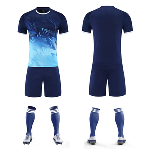 Uniforme de Fútbol Sublimado Personalizado, Verde Menta y Azul Marino, Cuello Redondo, Manga Corta, Transpirable, Absorbe la Humedad, Ropa Deportiva para Adultos - Product Image 5