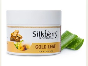 Crème éclaircissante et illuminatrice pour le visage Silkberry Professional Gold Leaf Aloe Vera, gommage à base de feuilles d'aloe vera, 250g |   Convient à tous les types de peau - Product Image 4