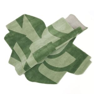 Tapis d'appoint moderne fait main en laine pelucheuse, forme abstraite, tufté à la main, écologique, vert, doux, lavable, adapté aux animaux domestiques - Vente chaude - Product Image 2