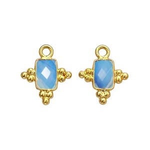 Breloques en Opalite et Laiton Plaqué Or – Connecteurs Rectangulaires en Cristal pour la Fabrication de Bijoux DIY - Product Image 1