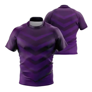 Camiseta de Rugby Personalizada de Alta Calidad, Transpirable, Tallas Grandes, Nuevo Diseño, Duradera, 100% Poliéster, Uniforme de Rugby - Product Image 2