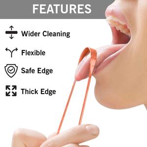 100% Pure Copper Tongue Cleaner Tongue Scrapper Set Metal Tongue <b>Cleaning</b> <b>Tools</b> Fight Bad Breath Natural at Wholesale Price - Product Image 6