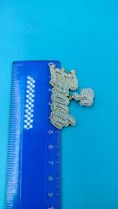 Colgante de Letra Hip Hop con Moissanita, Bañado en Rodio, Micro Pavé, Corte Brillante Redondo, Colgante Unisex - Product Image 3