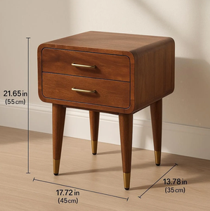 Vente en gros de table de chevet à 3 tiroirs de style antique, table d'appoint rustique en bois recyclé indien vintage pour chambre à coucher ou salon - Product Image 3