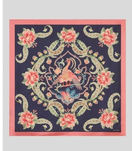 Export Quality Retro Flower Designer <b>Square</b> Head & Neck <b>Scarf</b> Floral Satin Silk <b>Scarf</b> for Women and Girls Inspired Fashion Style - Product Image 4