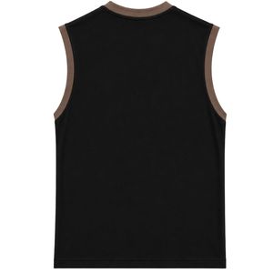 Débardeur sans manches noir et marron avec imprimé cerf en relief, gilet décontracté en coton pour homme, col rond, mode streetwear personnalisée - Product Image 2