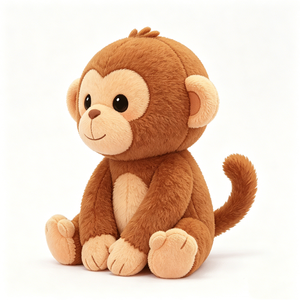 Lindo peluche de mono sentado, suave y esponjoso, peluche de mono de dibujos animados, adorable peluche de mono bebé. - Product Image 2