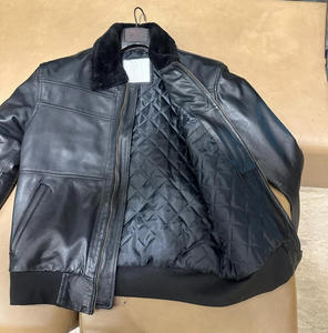 Veste en cuir véritable de haute qualité, sur mesure, en gros, style vintage, col rabattu, en cuir de vache lavé, pour hommes - Product Image 3