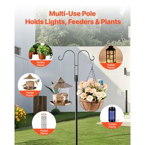 8 Pack 108 Inch Heavy Duty Double Shepherds <b>Hooks</b> 3/4 Inch Thick Garden Bird Feeder <b>Poles</b> for Outdoor Backyard Birding - Product Image 2