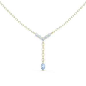 Pendentif en or rose 14 carats avec diamants de laboratoire marquise et ronds pour femme |   Vêtements de mariage |   Nouveau diamant cultivé - Product Image 3