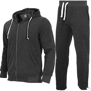 Men's Tracksuit Set Full Length Casual Wear With Drawstring Closure And Side Pockets Solid Color 100% Cotton New Arrival - Product Image 3