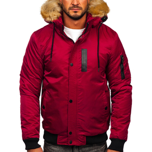 Veste d'hiver courte en duvet pour homme, marron, à séchage rapide, confortable, à capuche, coupe-vent - Product Image 1