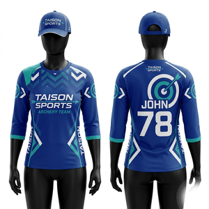 Maillot de Tir à l'Arc en Polyester Interlock Premium 180 GSM Rouge et Noir avec Panneaux Latéraux Sublimés, Logo Personnalisé Brodé et Transfert Thermique - Product Image 2