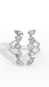 Bague en diamant de laboratoire multi-coupes fantaisie à haute demande, en or 18 carats, vente en gros, fabricant et fournisseur de bijoux fins OEM - Product Image 3