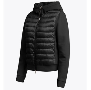 Plain Black Color Puffer Down Fleece Sleeves Para <b>Jumper</b> Jacket For Women Polyester Filling Material Autumn Hoodie Puffer Jacket - Product Image 1