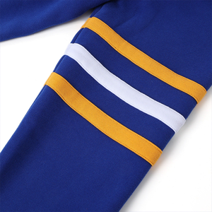 Oakwood Blue & <b>White</b> Fleece Thick Winter Varsity <b>Cardigan</b> Sweater V Neck Button Knit Ribbed Cuffs Unisex Retro Streetwear - Product Image 3