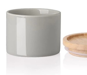 Ensemble de 5 pots de conservation en céramique avec couvercles en bambou, hermétiques, adaptés aux aliments, durables, organiseur de cuisine, rangement moderne - Product Image 2